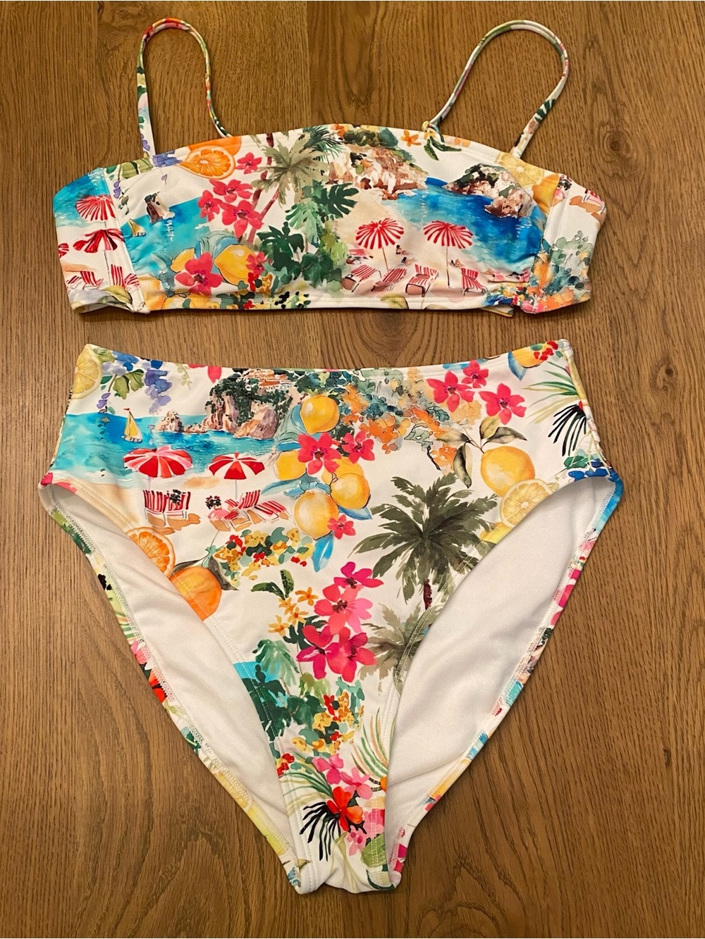 Shade & Shore Amalfi Coast Print High-Waist Bikini Set